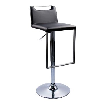 Image of Black Adjustable Bar Stools with Backs
